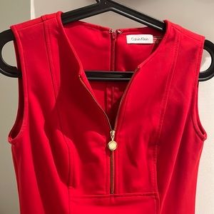 Calvin Klein Red sleeveless Midi Dress